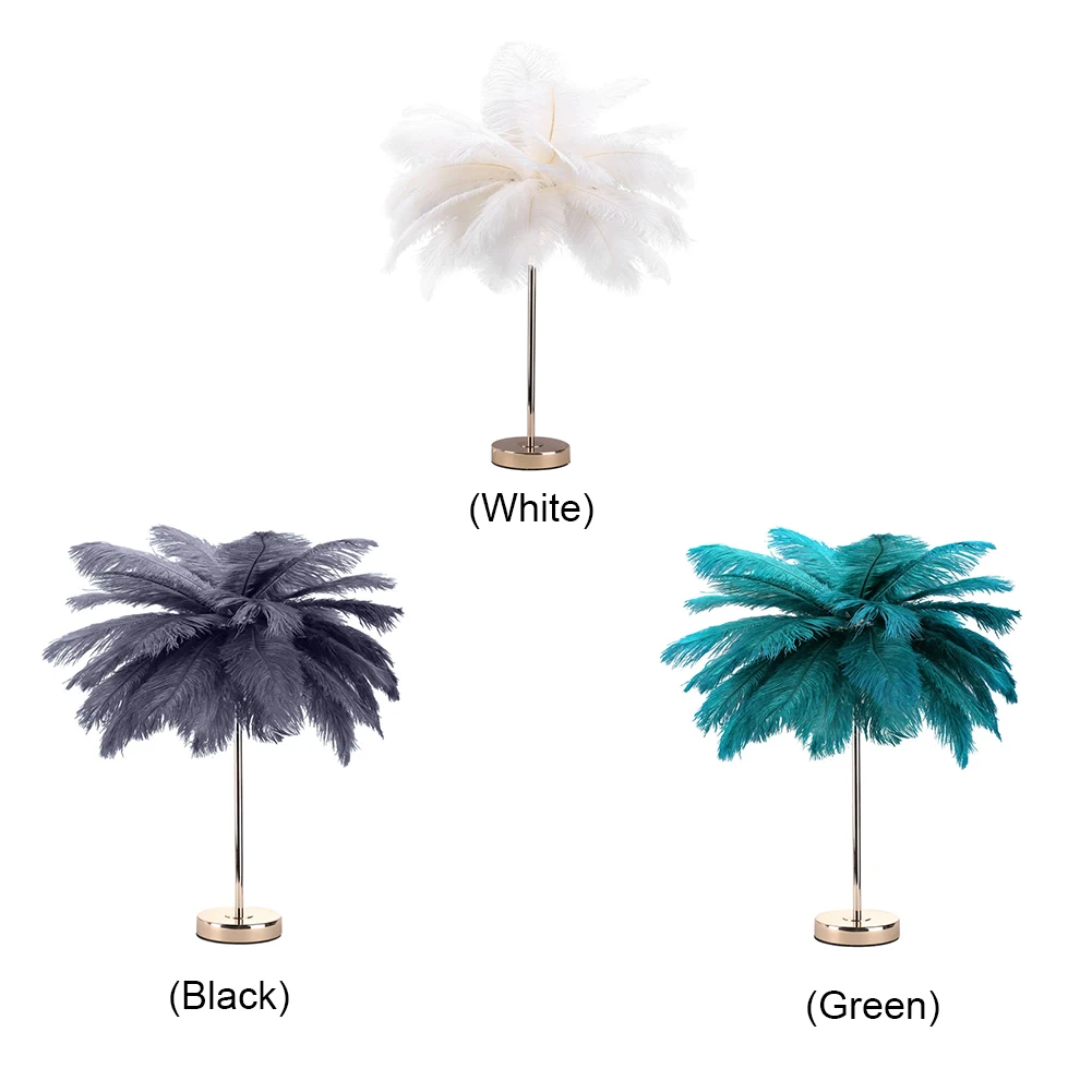 

Modern Nordic Style Feather Night Light Bedside Reading Lamps Bedroom Party Wedding Romantic Room Decoration