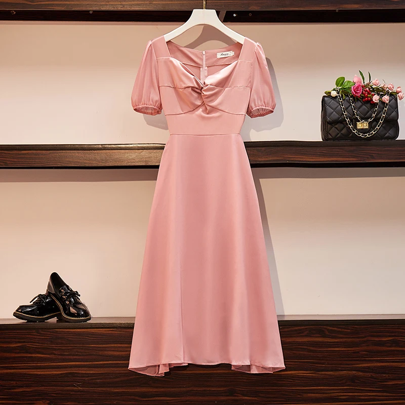 Платье для вечеринки Plus Size L-4XL женское винтажное 90-х годов элегантное розовое черное платье на выпускной с великолепным глубоким V-образным вырезом 2020 лето больших размеров для офиса.