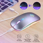 Беспроводная мышь, Bluetooth RGB мышь, перезаряжаемая компьютерная мышь, тихая эргономичная USB оптическая эргономичная мышь для ноутбука, ПК