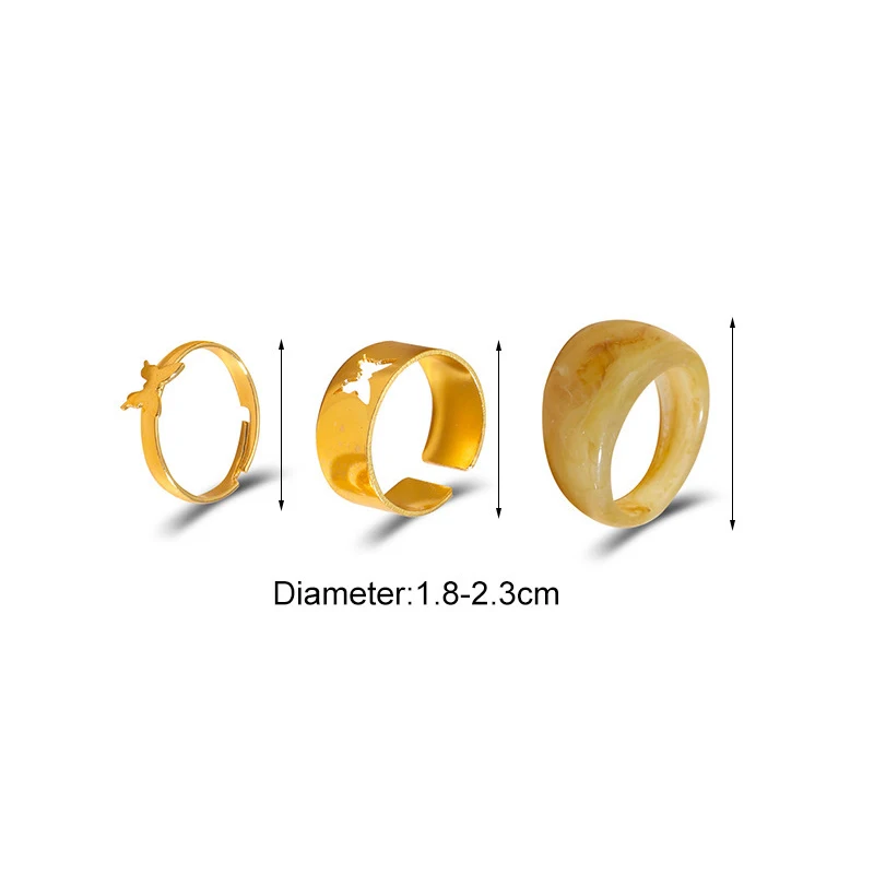 

Trendy Gold Butterfly Rings For Women Men Lover Couple Rings Set Friendship Engagement Wedding Open Rings 2021 Jewelry
