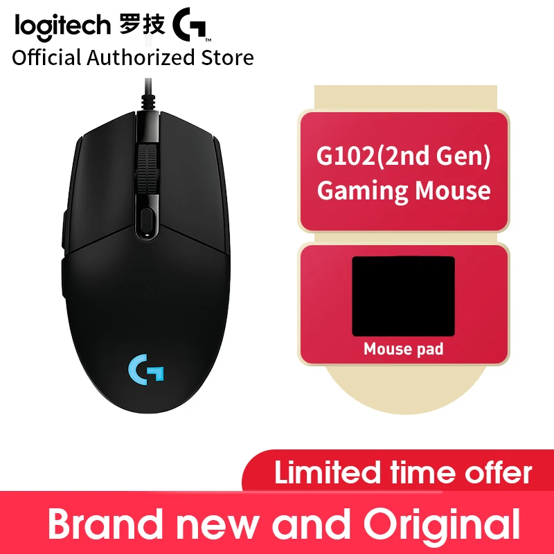 

Logitech G102(2nd) Simple package Wired Gaming Mouse RGB For PC Laptop Computer Mouse Gamer Mechanica Side Button /G304 Wireless