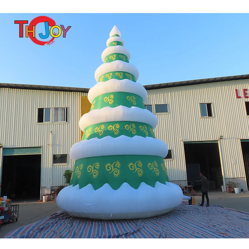 Бесплатная доставка домой гигантского рождественского надувного дерева высотой 33 фута (10 метров) зеленого цвета с светодиодной подсветкой.