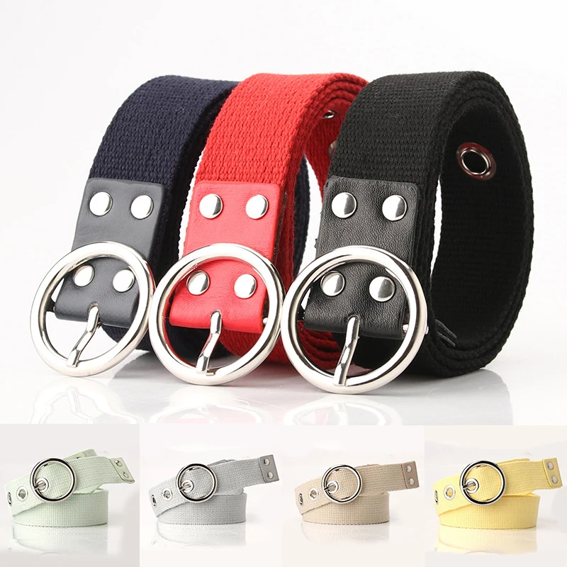 Винтажный тканевый ремень для женщин декоративный металлический с пряжкой