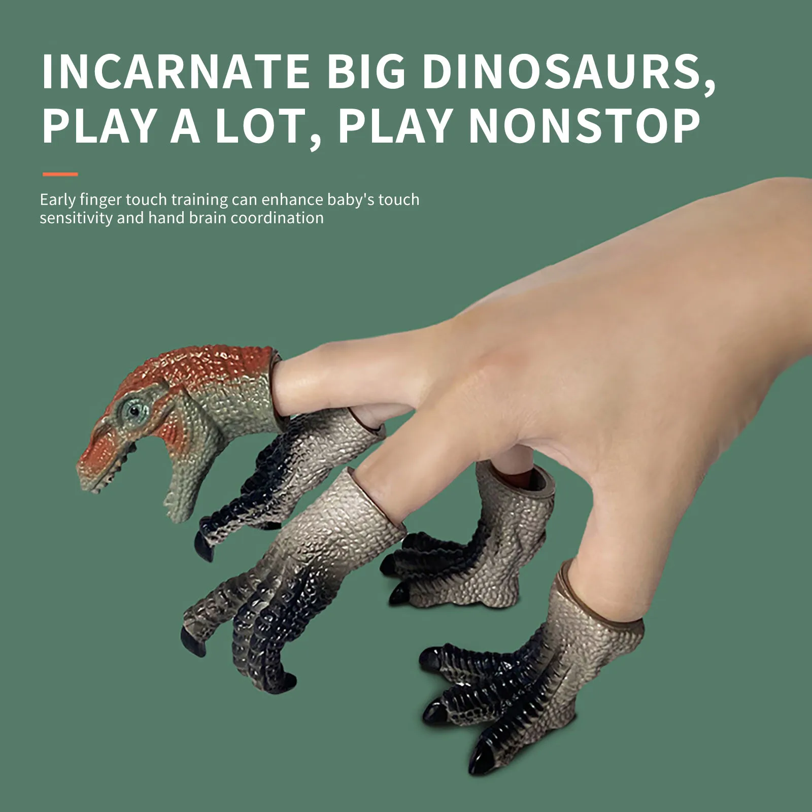 Пальчиковая игрушка-динозавр (5 комплектов) мини-пазл с животными ручное