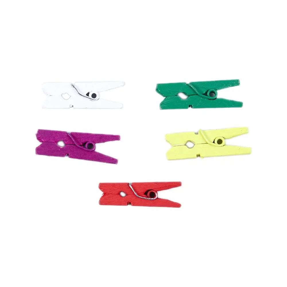 50 штук 25 мм прищепки красочные мини зажим для заметок фото папка деревянный