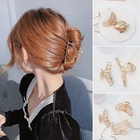 korean jewelry geometric hairgrip crab hair clip metal hair claws barrettes hollow out headwear