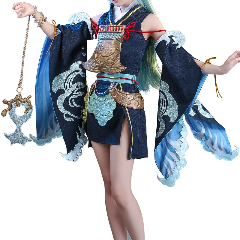 

Anime! Onmyoji sp LingHai Goldfish Game Suit JP Kimono Lovely Uniform Cosplay Costume Halloween Outfit 2020 NEW Free Shipping
