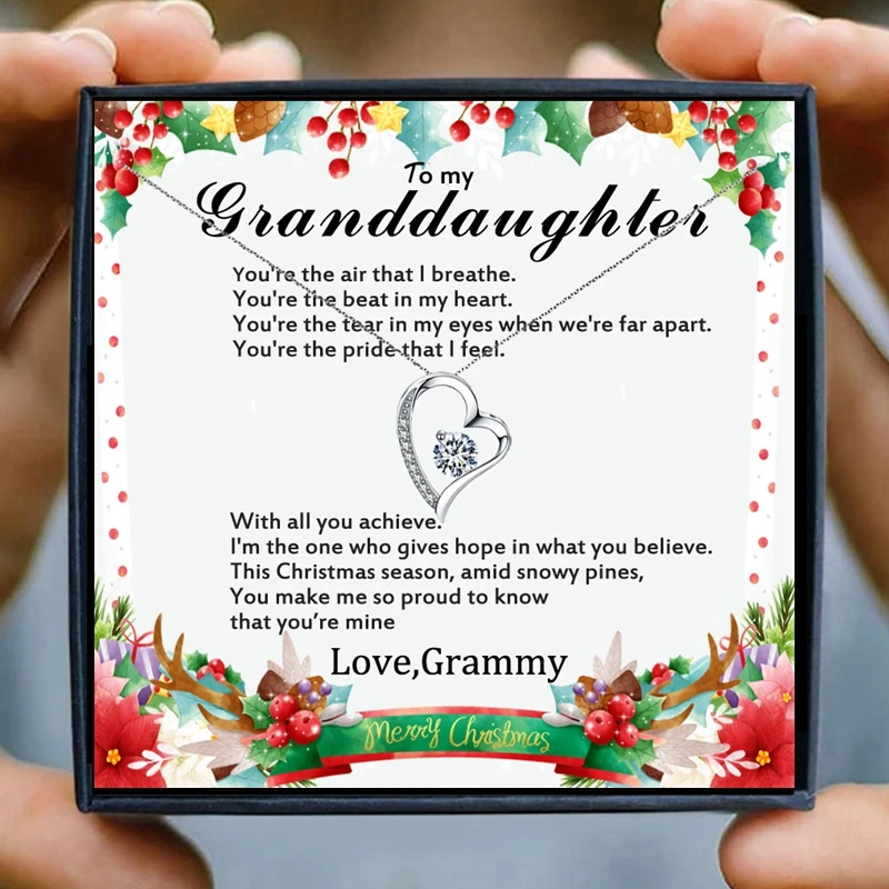 Ожерелье для внучки подарки цепочка ожерелья женское ожерелье с кристаллами в