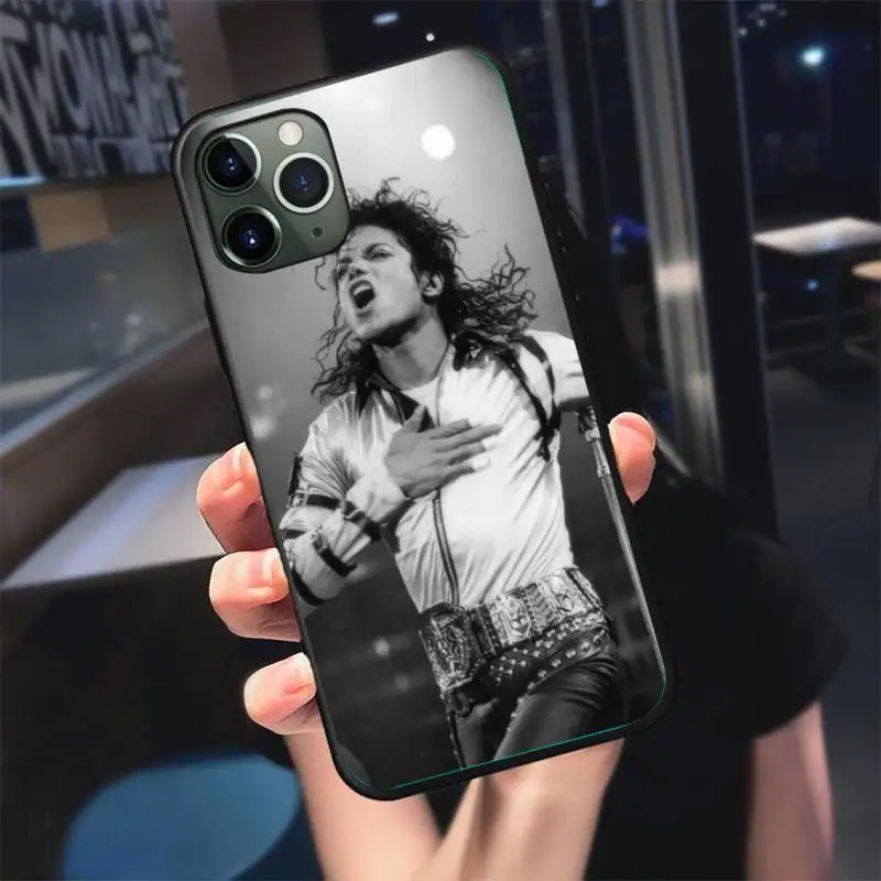 

michael jackson Phone Case For iphone 7 8 plus x xr xs 11 12 mini pro max Black Soft nax fundas cover