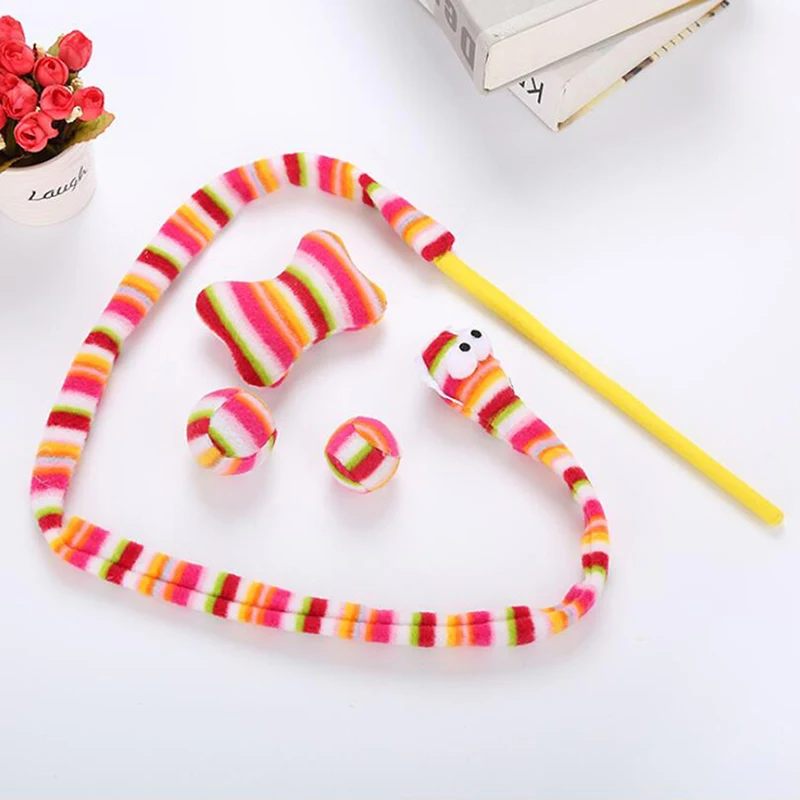 Забавный набор для кошек новая игрушка комбинация радужных шариков в виде змеи