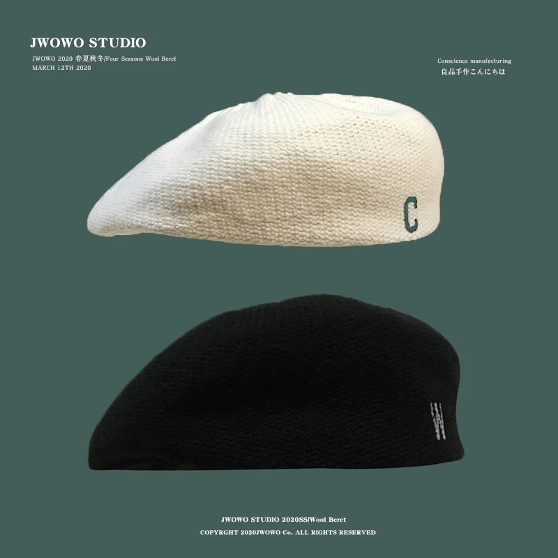 

Anti-Wear Beret Women's Spring And Autumn British Vintage Beret P A R Letter Painter Hat Men's Trendy Ins Summer Breathable