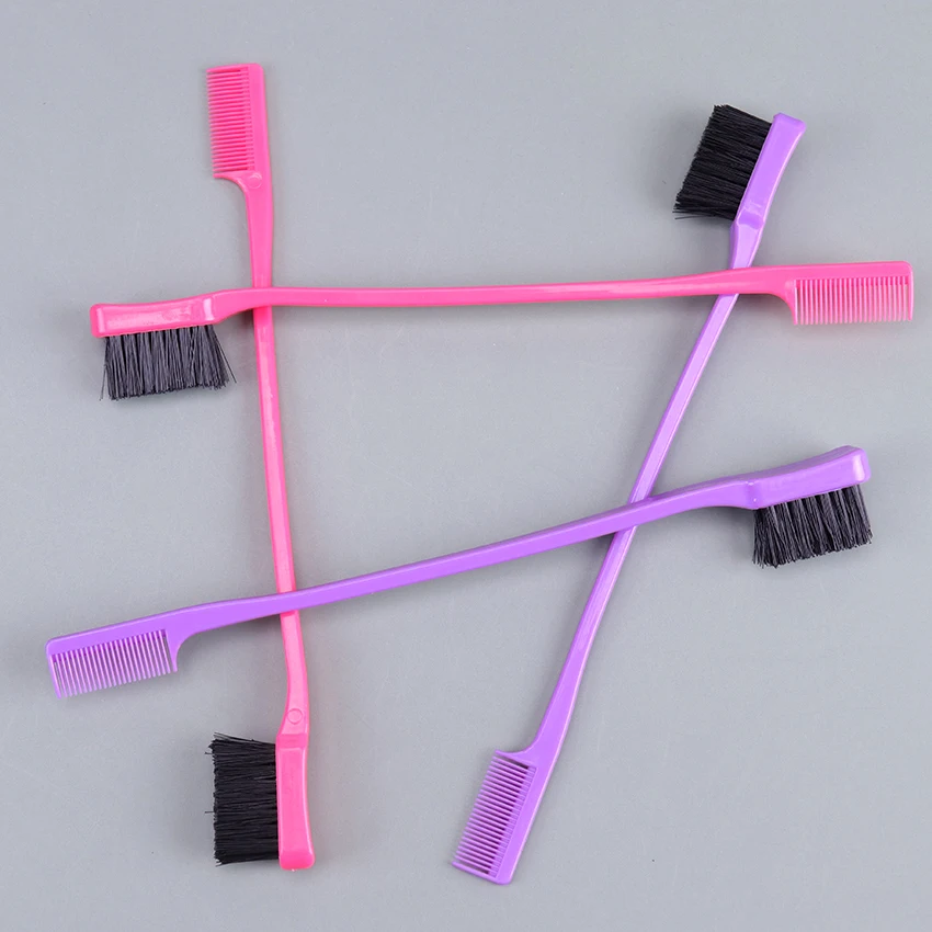 1PC Multicolor Double Sided Edge Control Hair Comb Styling Eyebrow Combing Brush Hairdressing Beauty Tools | Красота и здоровье