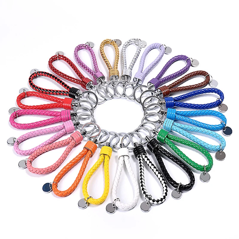 Ручной работы мужской плетеный кожаный Веревка Брелок Waven брелок кожаного брелка