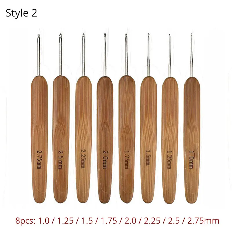 Набор бамбуковых вязальных спиц с крючками для вязания и спицами своими руками