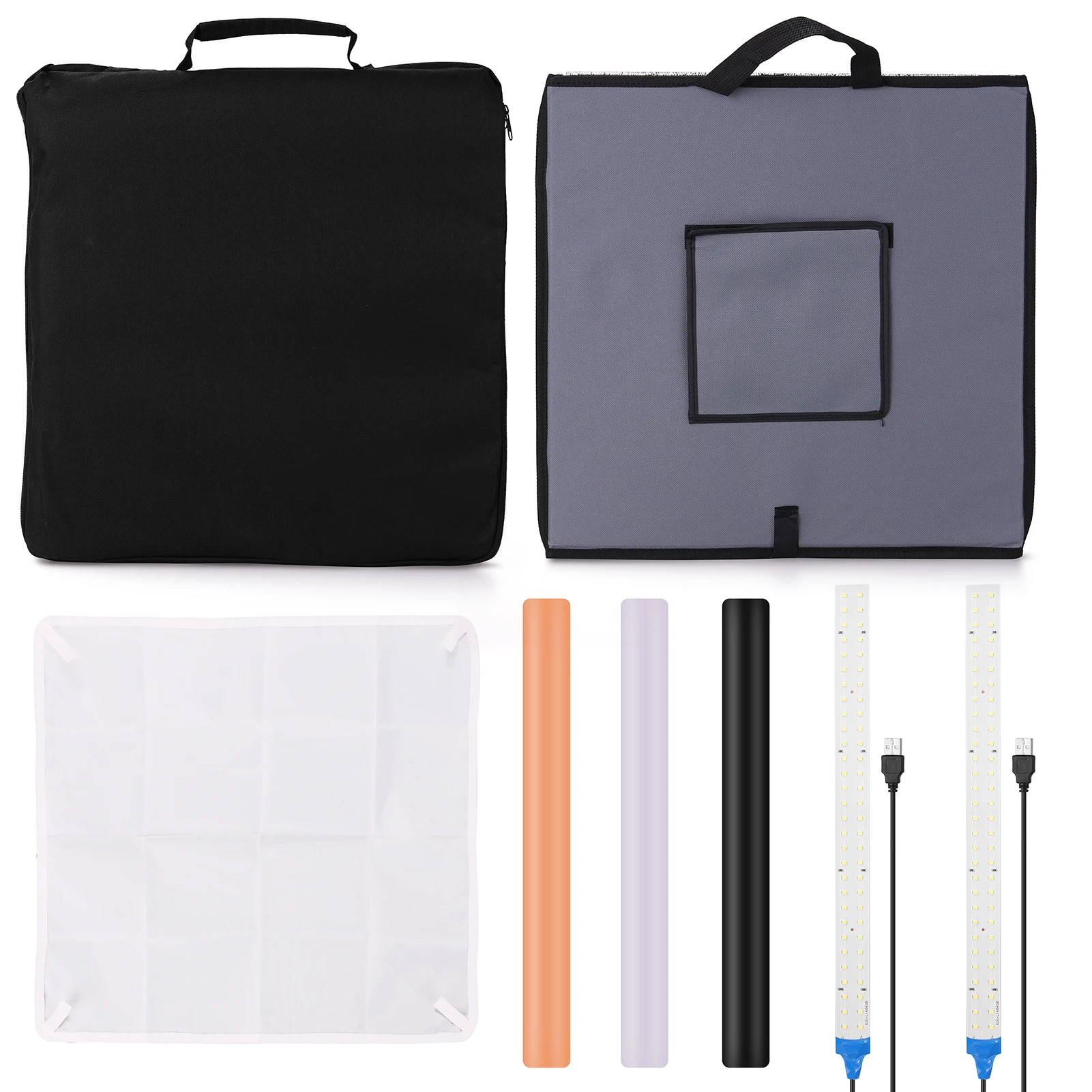 

Multifunctional 0.4m LED Light Soft Box Set Portable Photo Lighting Modifier Photography Accessory Softbox with Backdrops