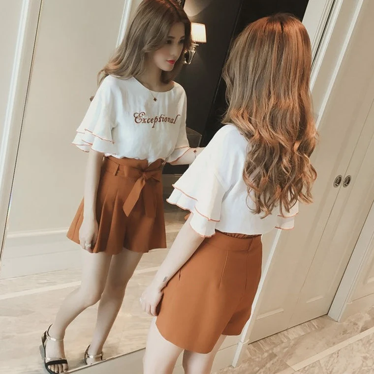 New Fashion Women's Sets Summer Women's Tracksuit Sexy Tracksuit Women Two Piece Set Embroidery Tops And Pants Suit Women Outfit