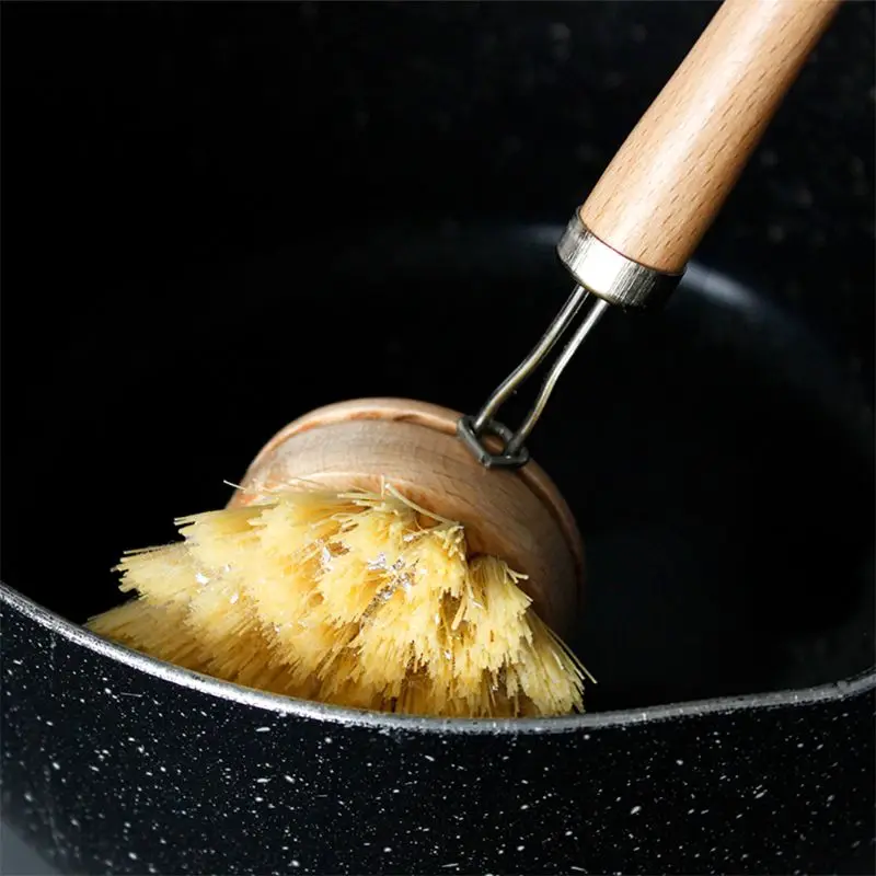 

Plant Based Cleaning Brush Set 4 Piece, Beech Wood and Coconut Bristle Wooden Pa T3LE