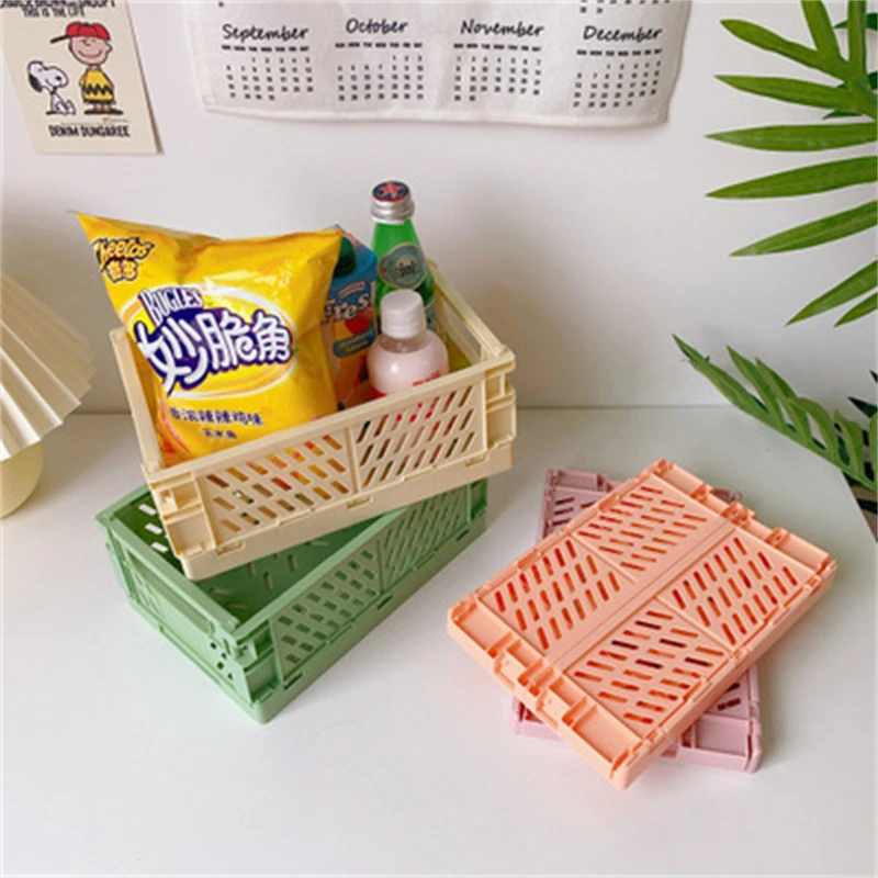 

72PCS Storage Case Folding Student Desktop Organizing Container Basket Handbook Tape Stationery Plastic Storage Box