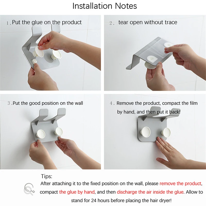 

Multifunctional Wall Mounted Hair Dryer Bracket Bathroom Punch Free Storage Rack Sundries Dryer Plastic Rack Bathroom Organizer