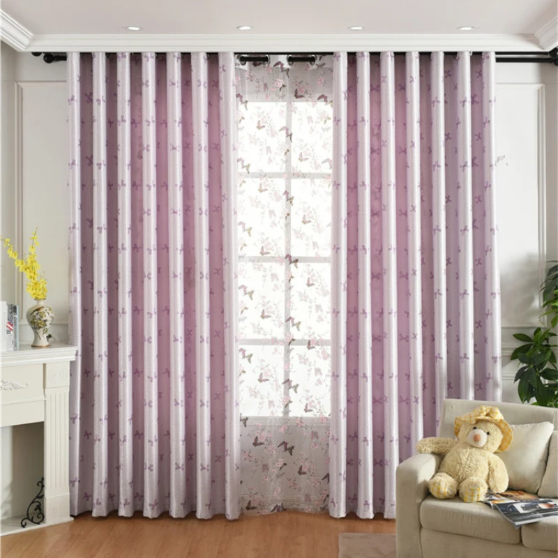 Занавеска для девочек с милым рисунком банта окна спальни жаккардовая занавеска