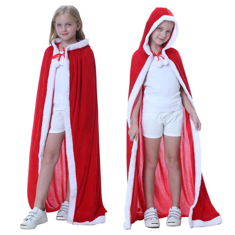 

Christmas Cloak Children Adult Little Red Riding Hood Costume Red Cape Cosplay Costume
