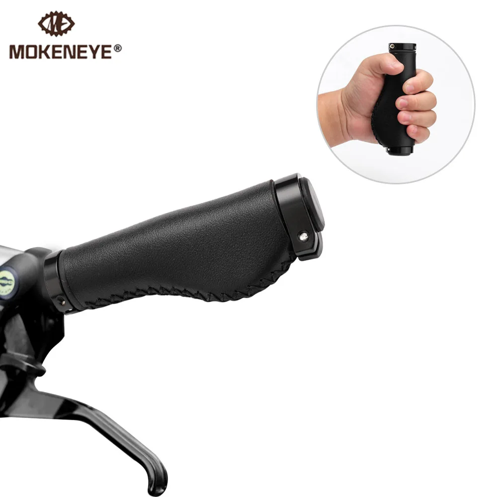 

1 Pair Fiber Leather City Mountain Bike Scooter MTB Road Bicycle Handlebar Cover Handle Grips Bar End Non-slip Aluminum Lock