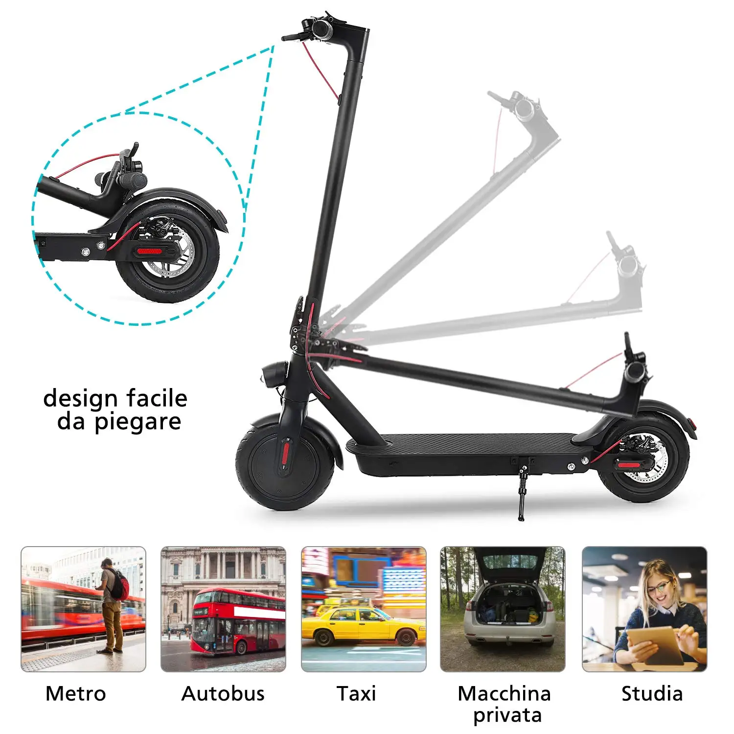 Электрический скутер 30 км/ч складной электрический 350 Вт 36 В электроскутеры |