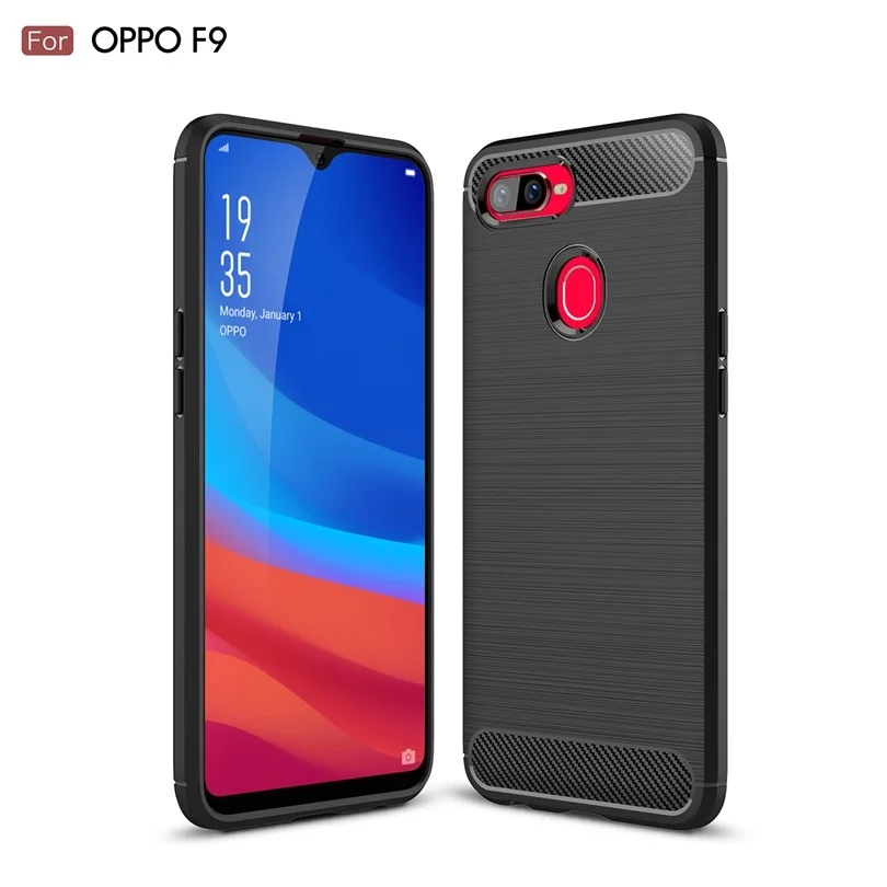 Чехол для OPPO F9/OPPO F9 противоударный мягкий ТПУ Матовый прочный резиновый