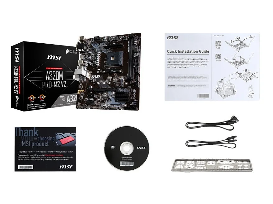

New MSI motherboard A320M PRO-M2 V2 Socket am4 ddr4 memory rams M.2 SATAIII ssd HDMI+VGA+DVI PCI-E 3.0 X16 desktop board