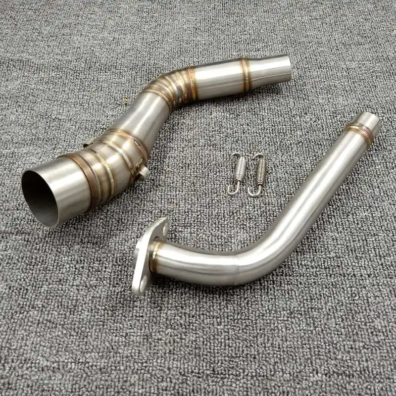Silver Для Yamaha Aerox 155 NVX 155 NVX 125 скутер модифицированный глушитель Выхлопная система средняя Соединительная труба выхлопная труба без шнуровки Aerox - Цвет: Silver
