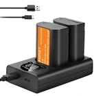 Аккумулятор DMWBLK22 BLK22 2280 мА  ч, 2 шт., 2 USB-порта, зарядное устройство для камеры Panasonic LUMIX DMW-BLK22, DC-S5