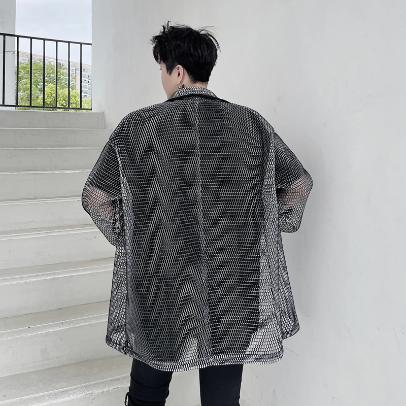 Куртка мужская сетчатая в стиле хип хоп корейский стиль защита от солнца с