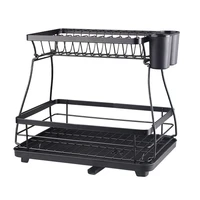 2 tier dish rack drying rack for kitchen counter kitchen counter organization knifes block for kitchen counter dishes black