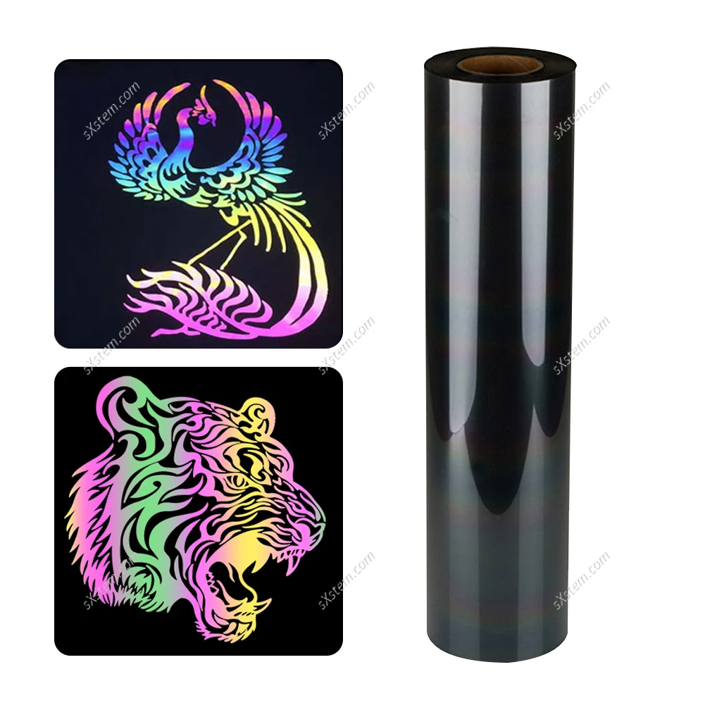 

PU Heat Transfer Vinyl Roll Rainbow Reflective Htv for T Shirt Clothes Shoe Iron on HTV Printing Thermal Transfer Vinyl