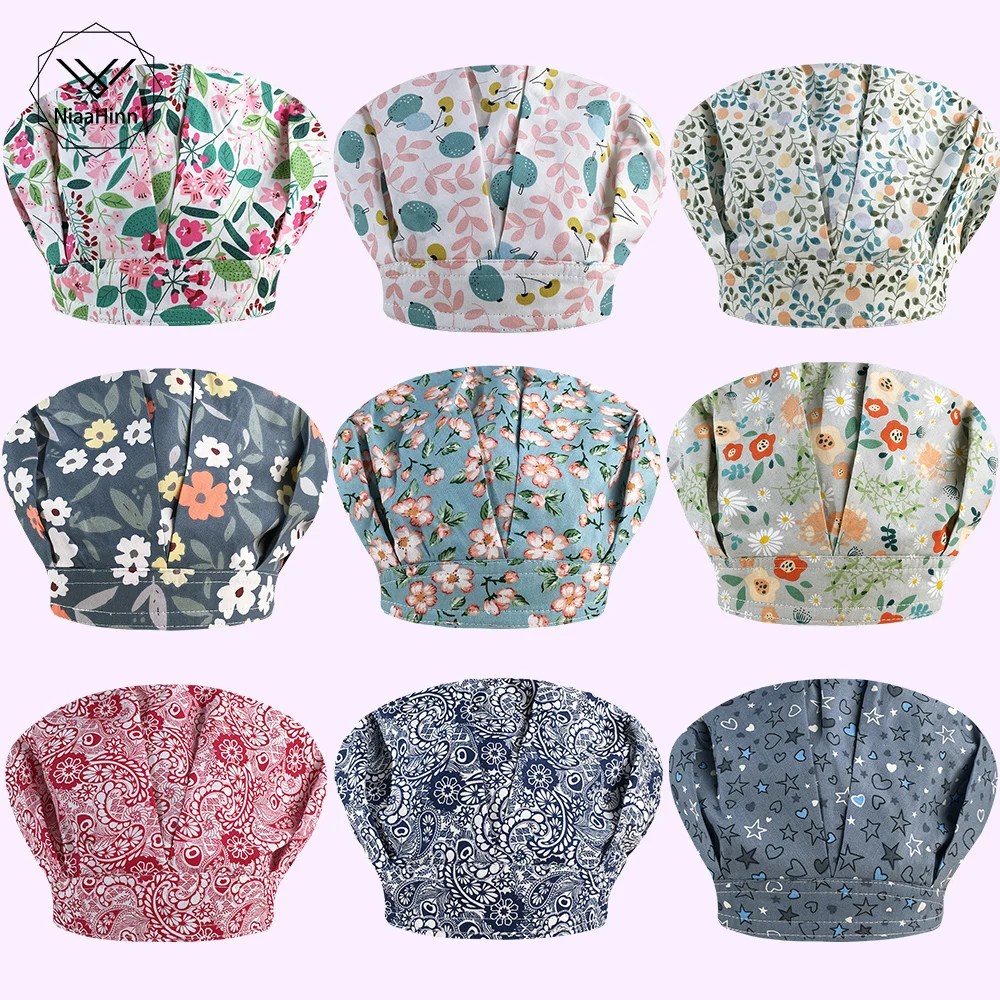 

Шапка шеф-повара, регулируемая, мужская, кухонная, эластичная, с цветочным принтом, 1 шт.