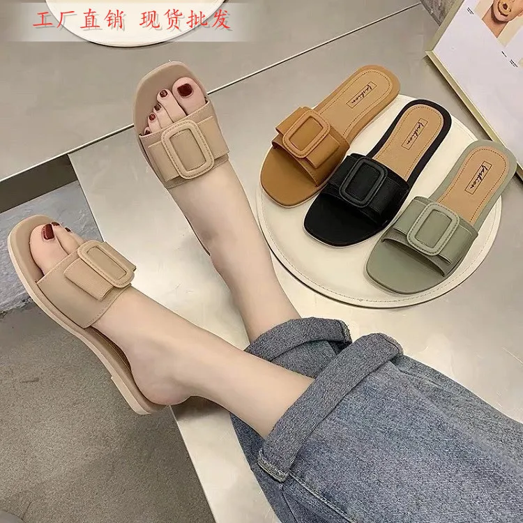 2021 Summer New Slippers Women Fashion All-match Casual Non-slip Net Red Explosion Soft Bottom Sandals and Slippers Women