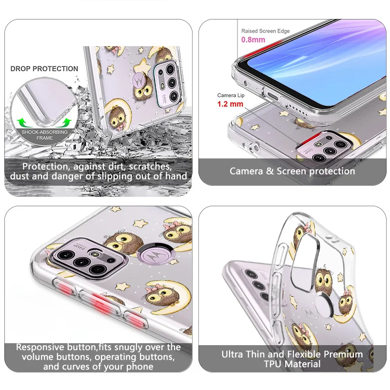 clear phone case for motorola moto g30 e7 e20 e40 g40 fusion g 5g plus g9 play g20 g50 g60 e7 plus power cartoon cute owl cover free global shipping