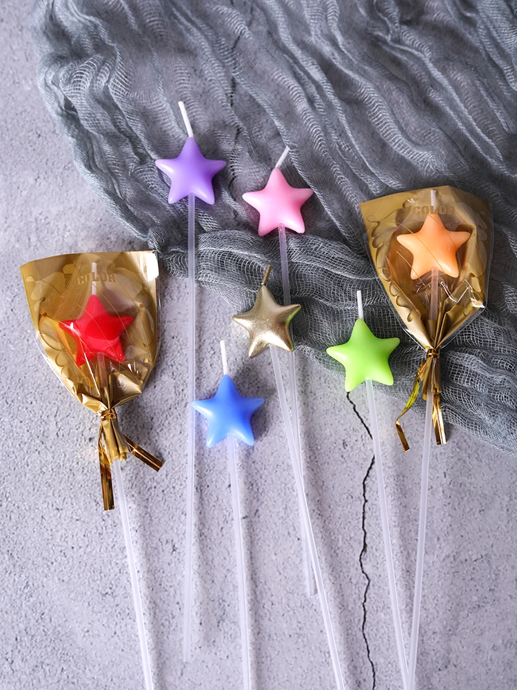 

Birthday candles star cake decoration smokeless children