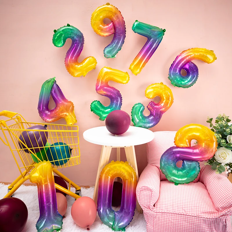 

Transparent jelly color digital birthday balloon decoration, birthday party layout balloon props