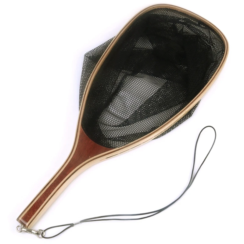 Нахлыстом сетка деревянная ручка посадка на нейлон поймать и отпустить