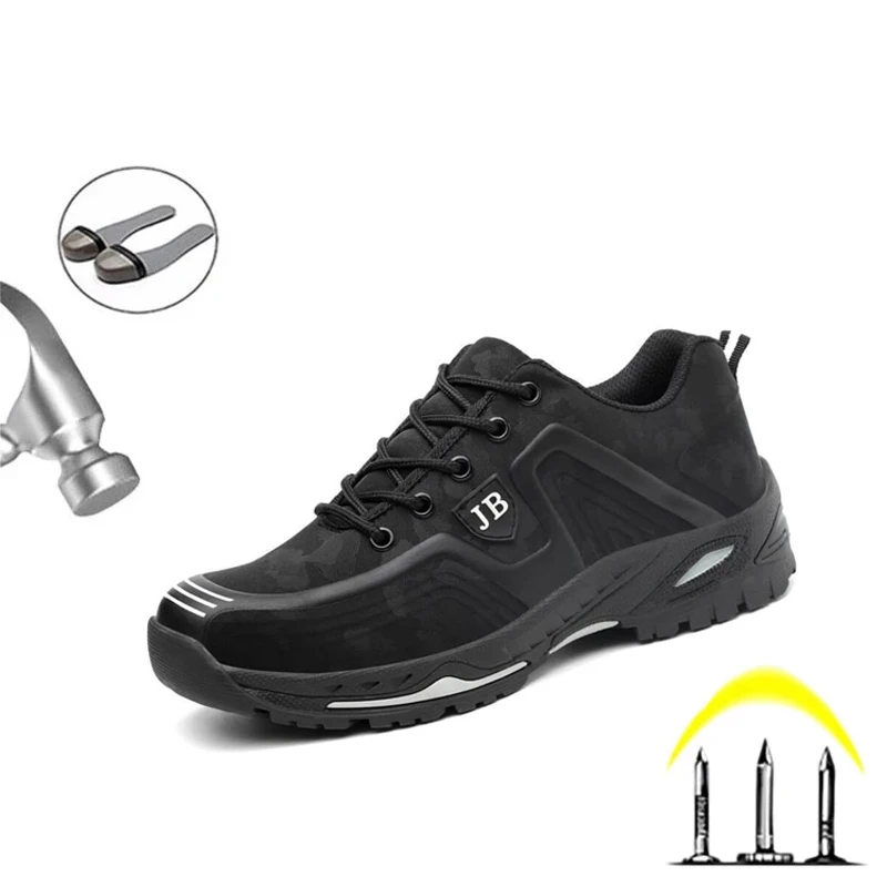 

Men's Warm Safety Shoes Resistant Velvet High Top Cushioning Mens Boots Anti-Smashing Anti-Piercing Men Indestructible Shoes