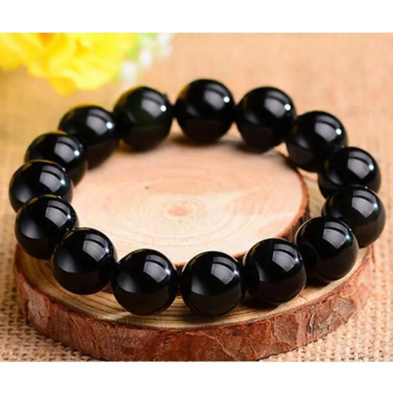 Hot-selling Natural Black Agate single-ring bracelet fashion boutique jewelry men and women to ward off evil transfer Buddha | Украшения и