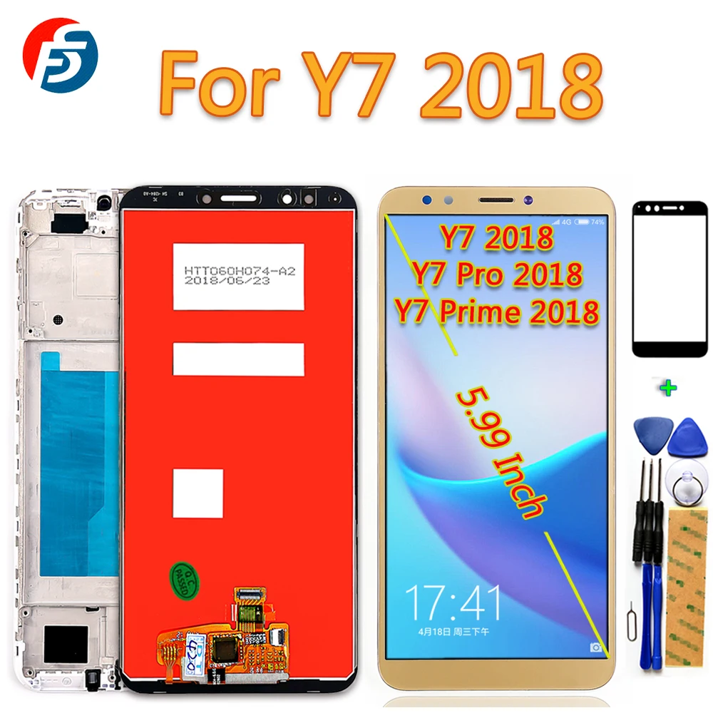 100% тестирование 5 99 дюймов сенсорный экран для Huawei Y7 2018 / Pro премьер ЖК дисплей с