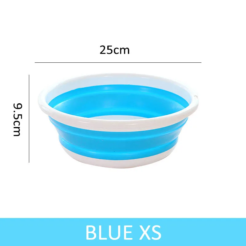 blue XS Складные бассейны складной умывальник высокой емкости овощная миска для фруктов экономии пространства бытовые моющие средства 1 шт - Цвет: blue XS