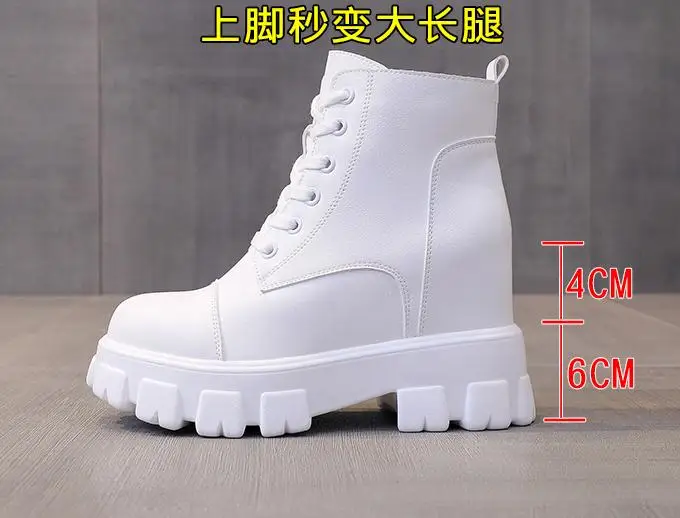 

Winter boots women shoes 2020 new square heels women Internal increase boots women lace-up ankle boots winter woman botas mujer