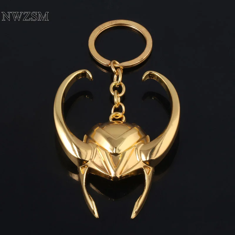 Брелок Loki с золотой маской для шлема Мужская металлическая подвеска маленький