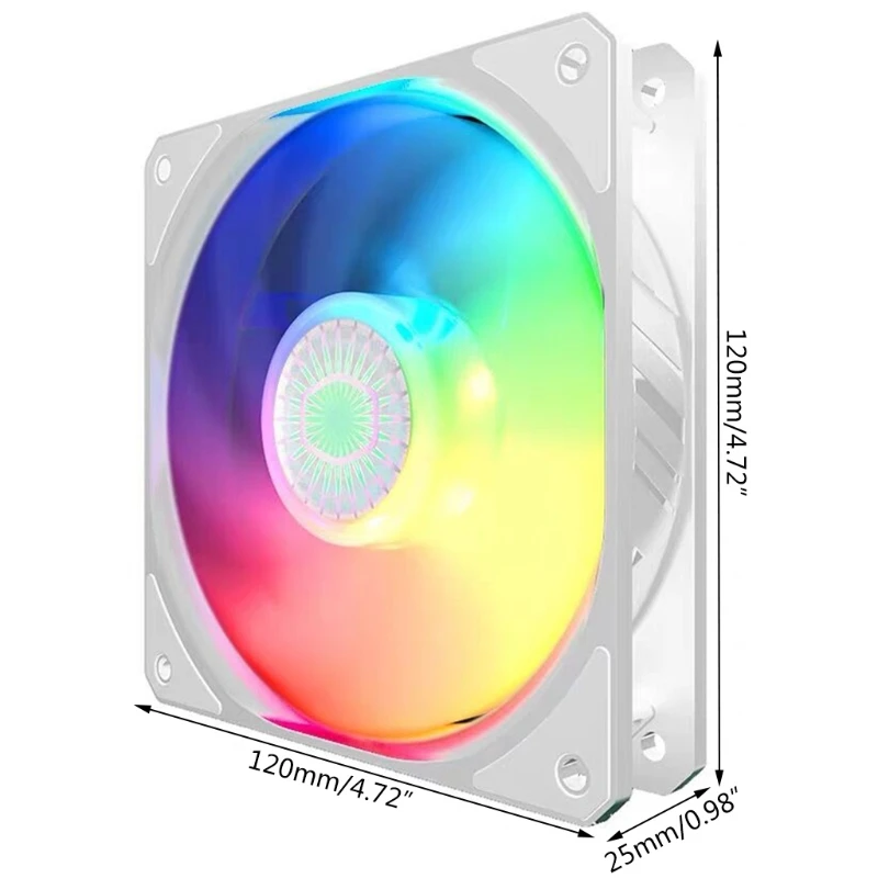 

120 ARGB Computer Case CPU Cooling Fan White Frame Silent 5V Addressable PWM Cooler Radiator Replaces Fans