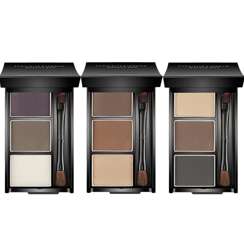 3 цвета пудра для бровей палитра макияжа натуральные коричневые тени 3d набор
