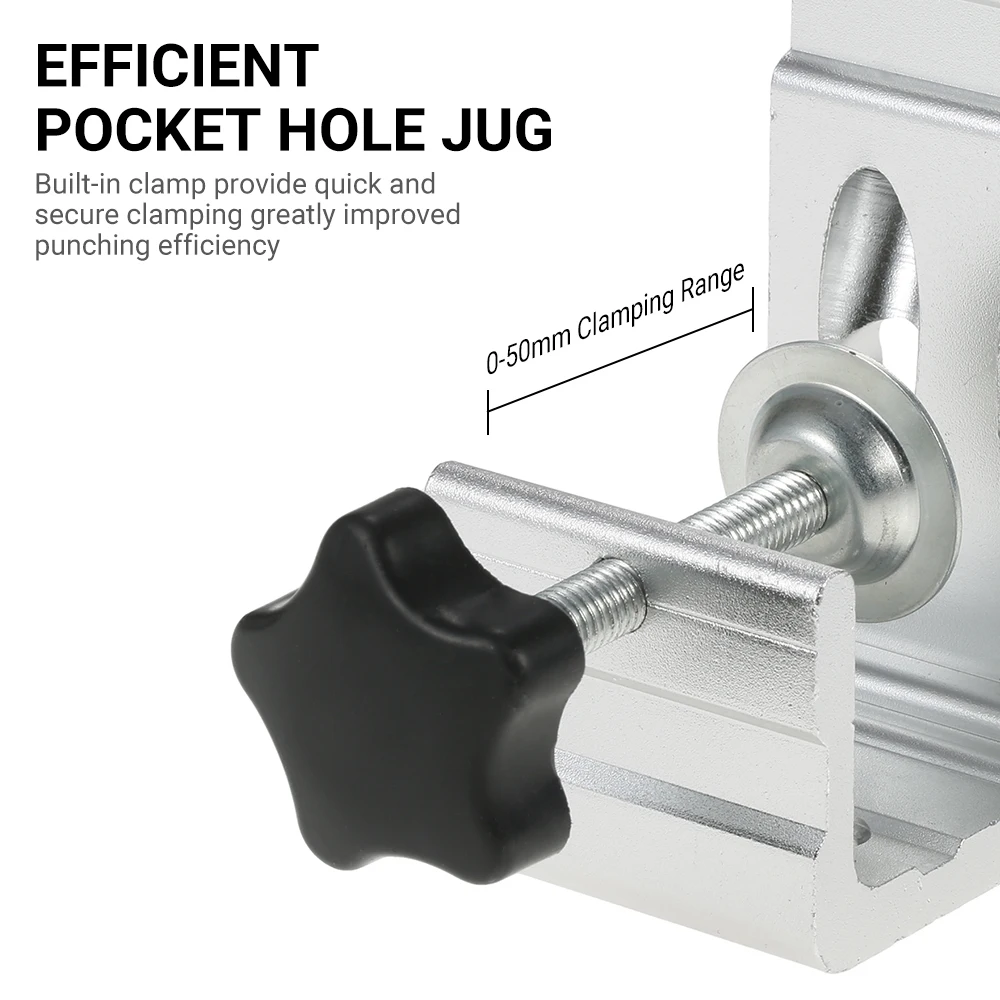 

Woodworking Oblique Hole Locator Pocket Hole Jig Kit 15 Degree Dowel Drill Kit with 9mm Step Drill Bit Doweling Hole Puncher