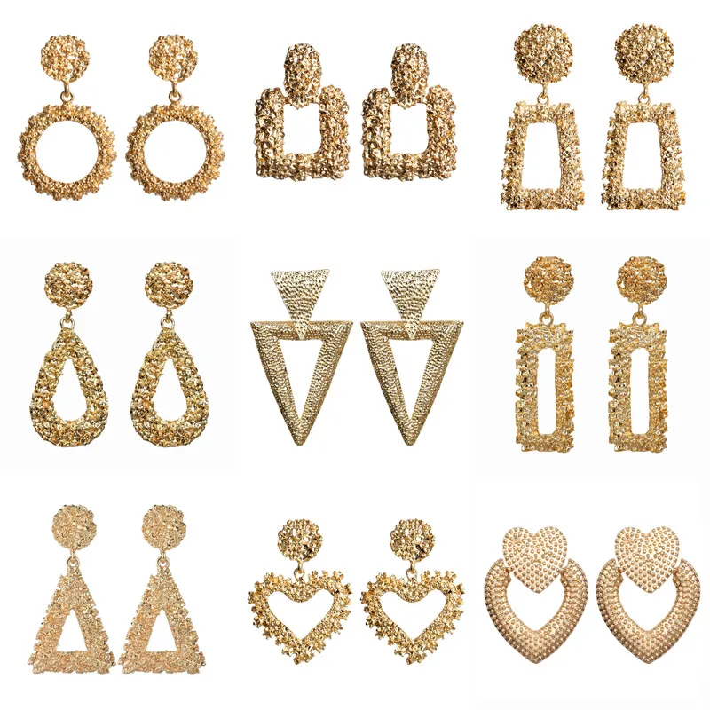 Новинка 2021 модные массивные большие геометрические круглые серьги Modyle золотого